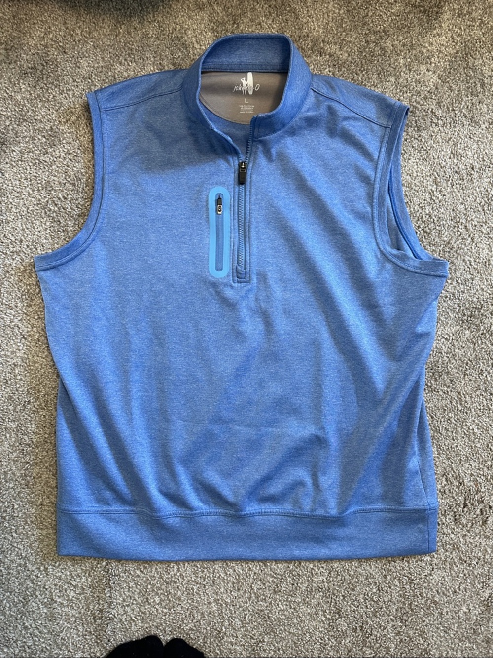 johnnie-O Blue Sleeveless Quarter-Zip Performance Vest